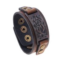 Cowhide Bracelet Zinc Alloy with Cowhide Adjustable & fashion jewelry & for woman Sold By PC