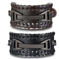 PU cavo bracciali, lega in zinco, with Split Layer vacchetta & PU, Regolabile & gioielli di moda & unisex, nessuno, 240x15mm, Venduto da PC