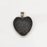 Lava Hanger, met Zinc Alloy, Hart, mode sieraden, zwart, 30x33mm, Verkocht door PC