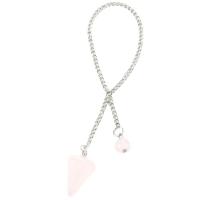 Rose Quartz Pendulum, s Nehrđajući čelik, Konusni, srebrne boje pozlaćen, bez spolne razlike, roze, 12mmx20mm,8mm, Dužina Približno 7.87 inčni, Prodano By PC