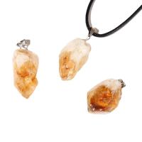 Citrine Pendant irregular Unisex yellow 15mm-35mm Sold By PC