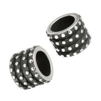 Ruostumaton teräs suuri aukko helmet, alkuperäinen väri, 13x9x13mm, Reikä:N. 8mm, 10PC/erä, Myymät erä