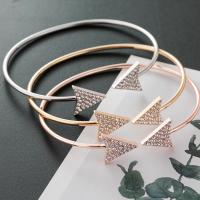 Zinc Alloy Cuff Bangle, forgyldt, mode smykker & for kvinde & med rhinestone, flere farver til valg, 55mm, Solgt af PC