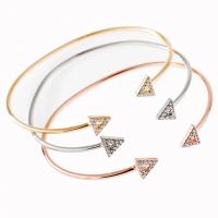 Zinc Alloy Cuff Bangle, forgyldt, mode smykker & for kvinde & med rhinestone, flere farver til valg, 55mm, Solgt af PC