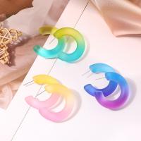 Resin Earring with Zinc Alloy fashion jewelry & for woman Sold By Pair