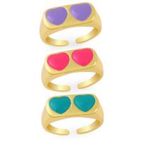 Anillo de dedo de latón, metal, chapado en color dorado, Joyería & esmalte, más colores para la opción, 8mm, Vendido por UD