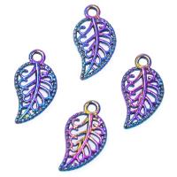 Pendentifs feuilles en alliage de zinc , Placage coloré, Vintage, protéger l'environnement, sans nickel, plomb et cadmium, 7x14mm, Vendu par PC