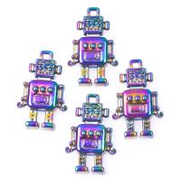 Pendentifs en alliage de zinc, Robot, Placage coloré, Vintage, protéger l'environnement, sans nickel, plomb et cadmium, 11x4x18mm, Vendu par PC