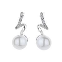 Сережки из ракушек с Южного моря, 925 пробы, с Shell Pearl, Другое покрытие, инкрустированное микро кубического циркония & Женский, Много цветов для выбора, 8.20x19.60mm, продается Пара