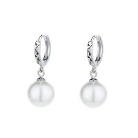 Farraige Theas Shell Earring, 925 Sterling Silver, le Shell Pearl, plátáilte, méid éagsúla do rogha & do bhean, dathanna níos mó le haghaidh rogha, 13.70mm, Díolta De réir Péire