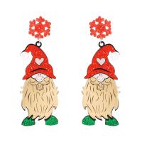 Vánoční náušnice, Pryskyřice, s Zinek, Santa Claus, Vánoční design & pro ženy, červený, 25x83mm, Prodáno By Pair