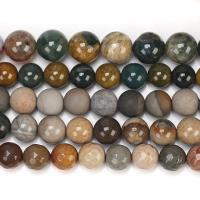 Ocean Agate Bead, Runde, poleret, forskellig størrelse for valg, flere farver til valg, Solgt Per Ca. 14.57 inch Strand