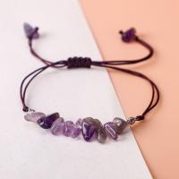 Amethyst Armband, mit Terylen Schnur, Bruchstück, für Frau, violett, Länge 7-28 cm, verkauft von PC