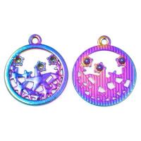 Zinc Alloy Pendants Round plated mixed colors Sold By PC