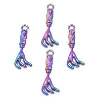 Sinc Alloy Pendants, Claw, plátáilte, dathanna measctha, 25x10x4mm, Díolta De réir PC