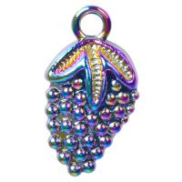 Zinc Alloy Frugt Shape Vedhæng, Grape, forgyldt, blandede farver, 23x13mm, Solgt af PC