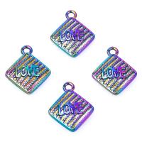 Zinc Alloy Pendler, Rhombus, forgyldt, blandede farver, 20x16mm, Solgt af PC