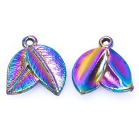 Zinklegering Leaf Hangers, Zinc Alloy, plated, gemengde kleuren, 17x14mm, Verkocht door PC