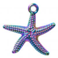 Sinc Alloy Pendants, Starfish, plátáilte, dathanna measctha, 25x25mm, Díolta De réir PC