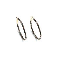 Messing Hoop Earring, med PU, mode smykker & for kvinde, 49mm, Solgt af par