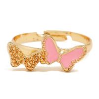 Zinc Alloy Open Finger Ring, plated, mode sieraden & voor vrouw & glazuur & met strass, 17x8mm, Verkocht door PC