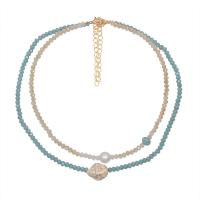 Seed verre collier de perles, alliage de zinc, avec Seedbead & Gravier naturel & perle de plastique & Acrylique, 2 pièces & bijoux de mode & styles différents pour le choix & pour femme, multicolore, 5brintoron/lot, Vendu par lot