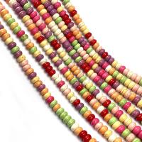 Syntetisk Turkis Bead, Abacus, du kan DIY & forskellig størrelse for valg, blandede farver, Solgt Per Ca. 15 inch Strand