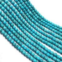 Turquoise Kralen, Synthetische Turquoise, Ronde, DIY & verschillende grootte voor keus & gefacetteerde, blauw, Per verkocht Ca 15 inch Strand