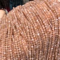 Natural Moonstone Beads Round DIY & faceted orange Sold Per Approx 15 Inch Strand