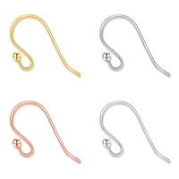 925 Sterling Sølv Hook Earwire, forgyldt, du kan DIY & forskellig størrelse for valg, flere farver til valg, Solgt af par