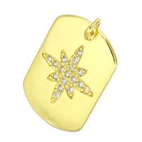 Cubic Zirconia Micro Pave Brass Pendant gold color plated micro pave cubic zirconia Approx 1mm Sold By Lot