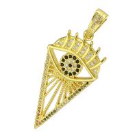 Cubic Zirconia Micro Pave Brass Pendant gold color plated micro pave cubic zirconia Approx 4mm Sold By Lot