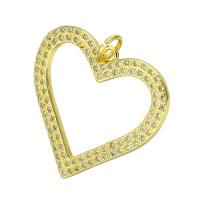 Cubic Zirconia Micro Pave Brass Pendant gold color plated micro pave cubic zirconia & hollow Approx 4mm Sold By Lot