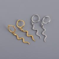 Pendiente Pendiente Huggie Hoop, Plata de ley 925, chapado, Joyería & para mujer, más colores para la opción, libre de níquel, plomo & cadmio, 40x12mm, Vendido por Par