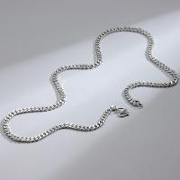 925 Sterling Silver schakelkettingen, 925 sterling zilver, geplatineerd, zijwaartse ketting & verschillende lengte voor keuze & uniseks, nikkel, lood en cadmium vrij, Verkocht door PC