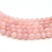 Korálky přírodní Rose Quartz, Kolo, lesklý, DIY, růžový, Prodáno za 38 cm Strand