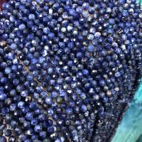 Perles en sodalite, Rond, DIY & facettes, bleu, 4mm, Vendu par 38 cm brin