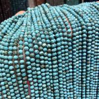 Χάντρες Turquoise, τυρκουάζ, Γύρος, DIY & πολύπλευρη, μικτά χρώματα, 4mm, Sold Per 38 cm Strand