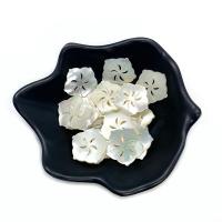 Natural White Shell Perler, Flower, Carved, du kan DIY, hvid, 20mm, Solgt af PC