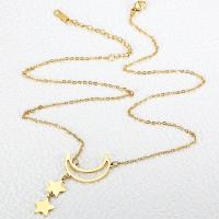 Collier d'acier titane, Placage, bijoux de mode & pour femme, doré, Longueur 47 cm, Vendu par PC