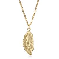 Tíotáiniam Cruach muince, Cruach Tíotáiniam, Leaf, plátáilte, jewelry faisin & do bhean, órga, Fad 41 cm, Díolta De réir PC