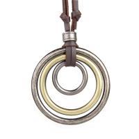 Zink Alloy Smycken Collier, med läder sladd, plated, mode smycken & Unisex, 60x30mm, Längd 80 cm, Säljs av PC