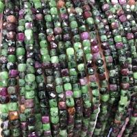 Ruby in Zoisite Kraal, Plein, DIY & gefacetteerde, gemengde kleuren, 4x4mm, Per verkocht Ca 15 inch Strand