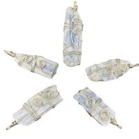 Kyanite Hanger, met Ijzer, Onregelmatige, platinum plated, uniseks, blauw, 45-65mmx16-20mm, Verkocht door PC