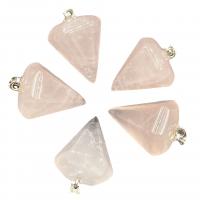 Rose Quartz Pendel, Artemis, Unisex, lyserød, 22x33mm, Solgt af PC