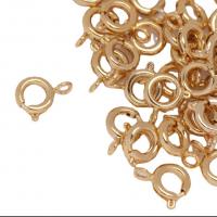 Messing Spring Ring Slotje, gold plated, mode sieraden, gouden, nikkel, lood en cadmium vrij, 6mm, Verkocht door PC