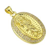 Cubic Zirconia Micro Pave Brass Pendant gold color plated micro pave cubic zirconia Sold By Lot