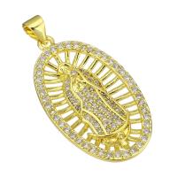 Cubic Zirconia Micro Pave Brass Pendant gold color plated micro pave cubic zirconia Sold By Lot