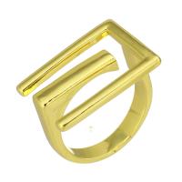 Mässing Finger Ring, guldfärg pläterade, Justerbar, Storlek:7, 10PC/Lot, Säljs av Lot