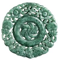 jade Pendentif, gravé, vert, 54.50x6mm, Vendu par PC